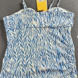 Sea Twig Blue Tube Top - DVF Diane Von Furstenberg Brand New
